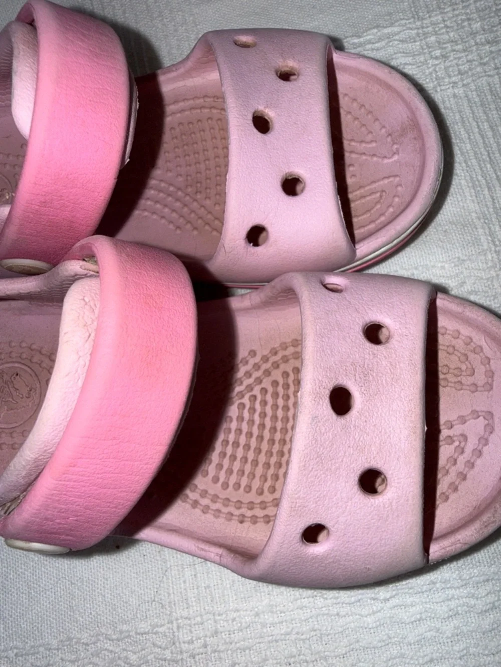 CROCS Kids Pink Dual-Strap Sandals size C7